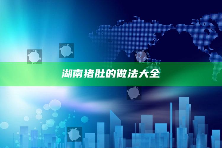 湖南猪肚的做法大全